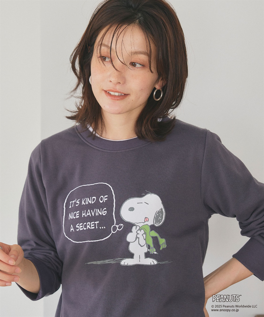 Life Style by cross marche 【PEANUTS/ピーナッツ】SNOOPY/スヌーピーフロントプリント裏起毛スウェットトレーナー（2025AW）_sub_19