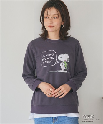 Life Style by cross marche 【PEANUTS/ピーナッツ】SNOOPY/スヌーピーフロントプリント裏起毛スウェットトレーナー（2025AW）_subthumb_22