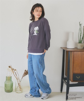 Life Style by cross marche 【PEANUTS/ピーナッツ】SNOOPY/スヌーピーフロントプリント裏起毛スウェットトレーナー（2025AW）_subthumb_23