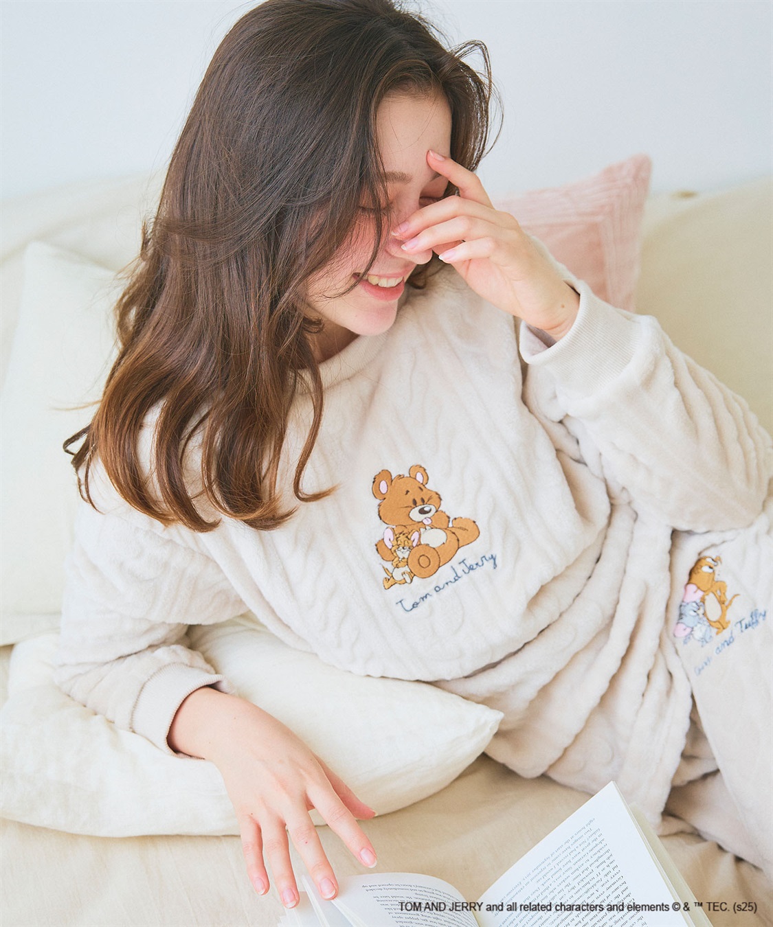 Life Style by cross marche 【TOM and JERRY/トムとジェリー】トムジェリ刺繍ケーブルフリース長袖トップス/ルームウェア（上下別売り）_sub_2