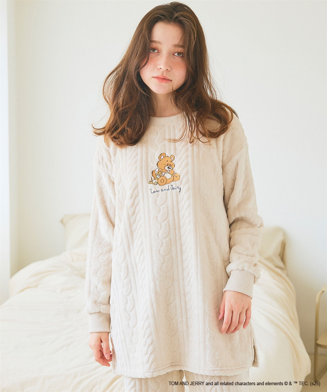 Life Style by cross marche 【TOM and JERRY/トムとジェリー】トムジェリ刺繍ケーブルフリース長袖トップス/ルームウェア（上下別売り）_sub_4