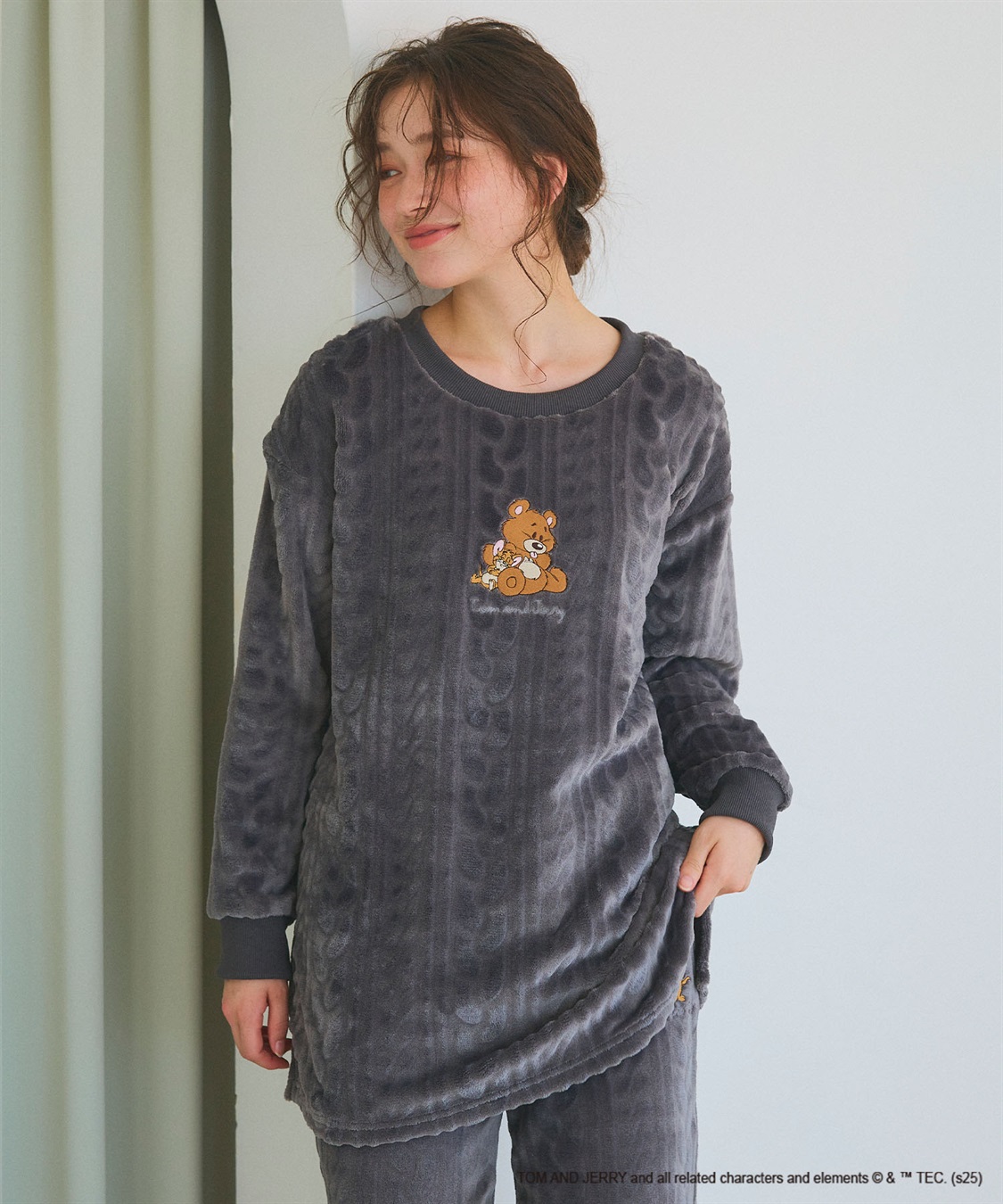 Life Style by cross marche 【TOM and JERRY/トムとジェリー】トムジェリ刺繍ケーブルフリース長袖トップス/ルームウェア（上下別売り）_sub_14