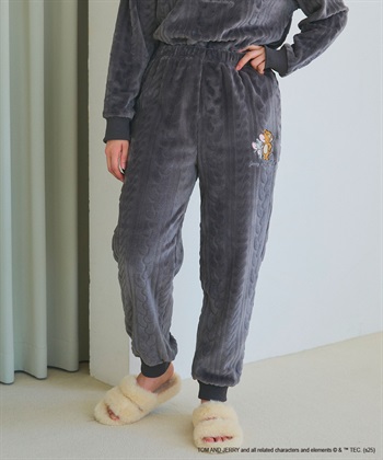 Life Style by cross marche 【TOM and JERRY/トムとジェリー】トムジェリ刺繍ケーブルフリースロングパンツ/ルームウェア（上下別売り）_subthumb_1