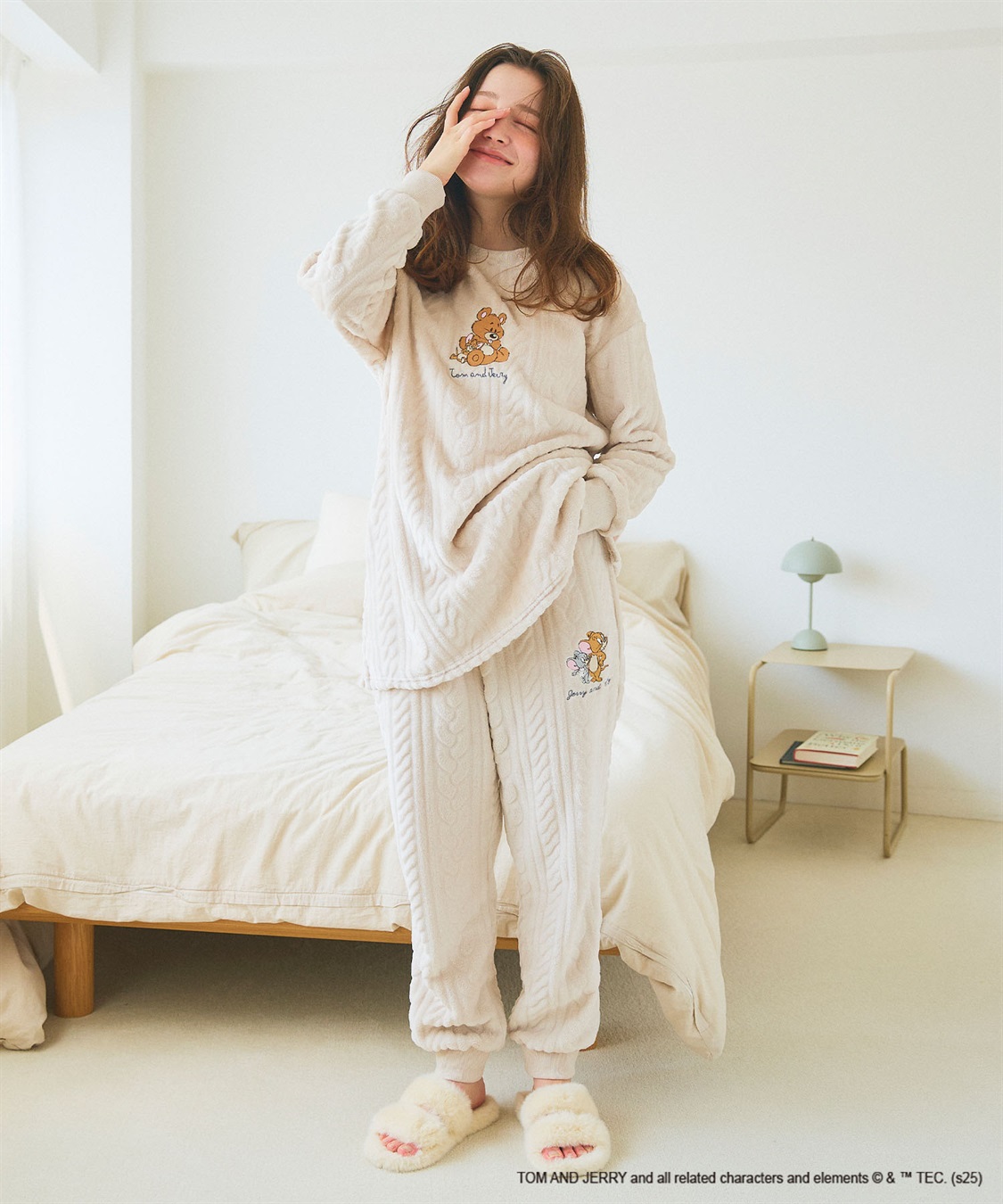 Life Style by cross marche 【TOM and JERRY/トムとジェリー】トムジェリ刺繍ケーブルフリースロングパンツ/ルームウェア（上下別売り）_sub_6