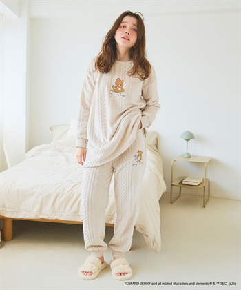 Life Style by cross marche 【TOM and JERRY/トムとジェリー】トムジェリ刺繍ケーブルフリースロングパンツ/ルームウェア（上下別売り）_subthumb_7