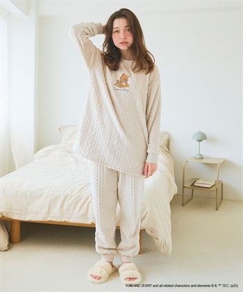 Life Style by cross marche 【TOM and JERRY/トムとジェリー】トムジェリ刺繍ケーブルフリースロングパンツ/ルームウェア（上下別売り）_subthumb_8