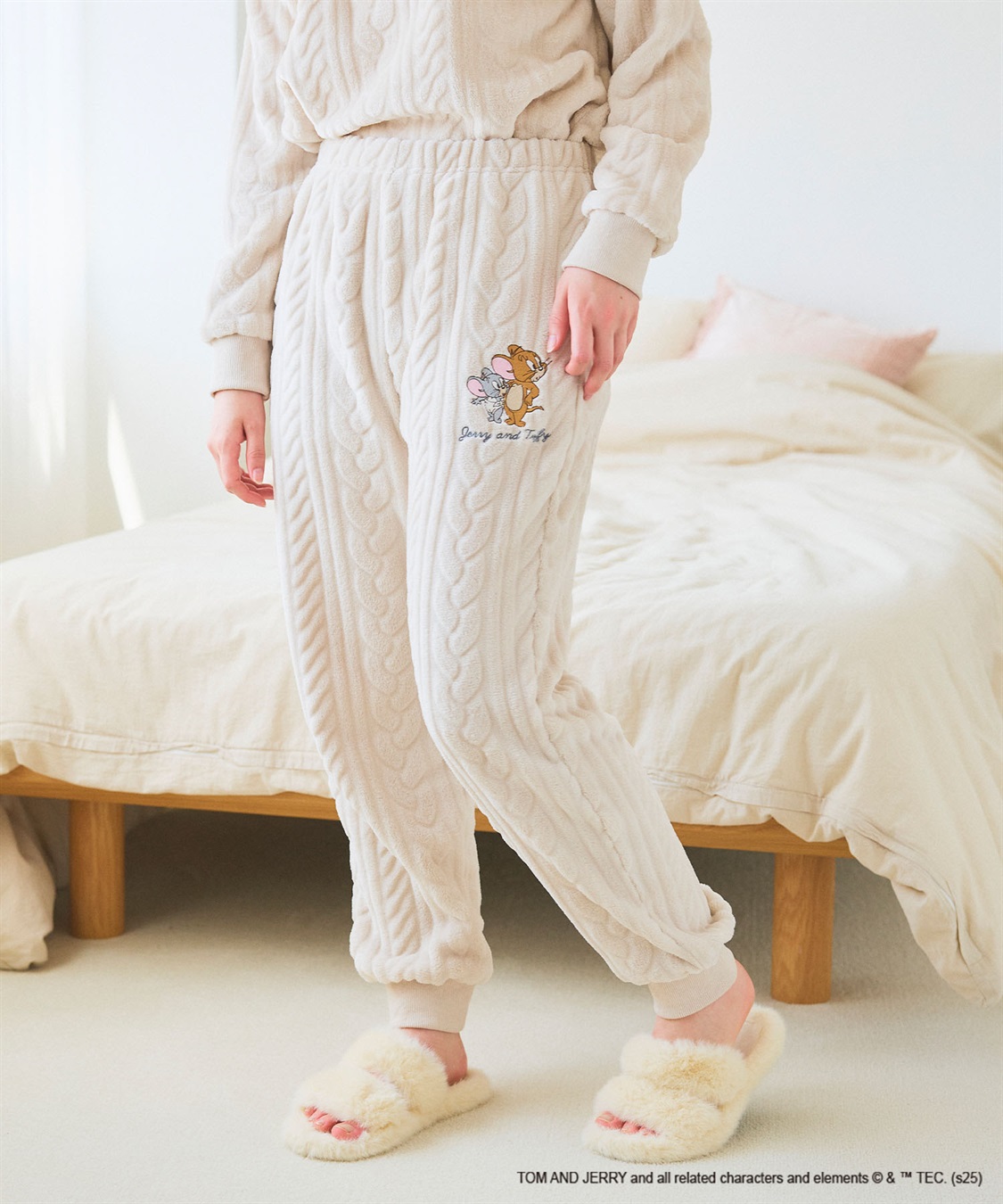 Life Style by cross marche 【TOM and JERRY/トムとジェリー】トムジェリ刺繍ケーブルフリースロングパンツ/ルームウェア（上下別売り）_sub_10