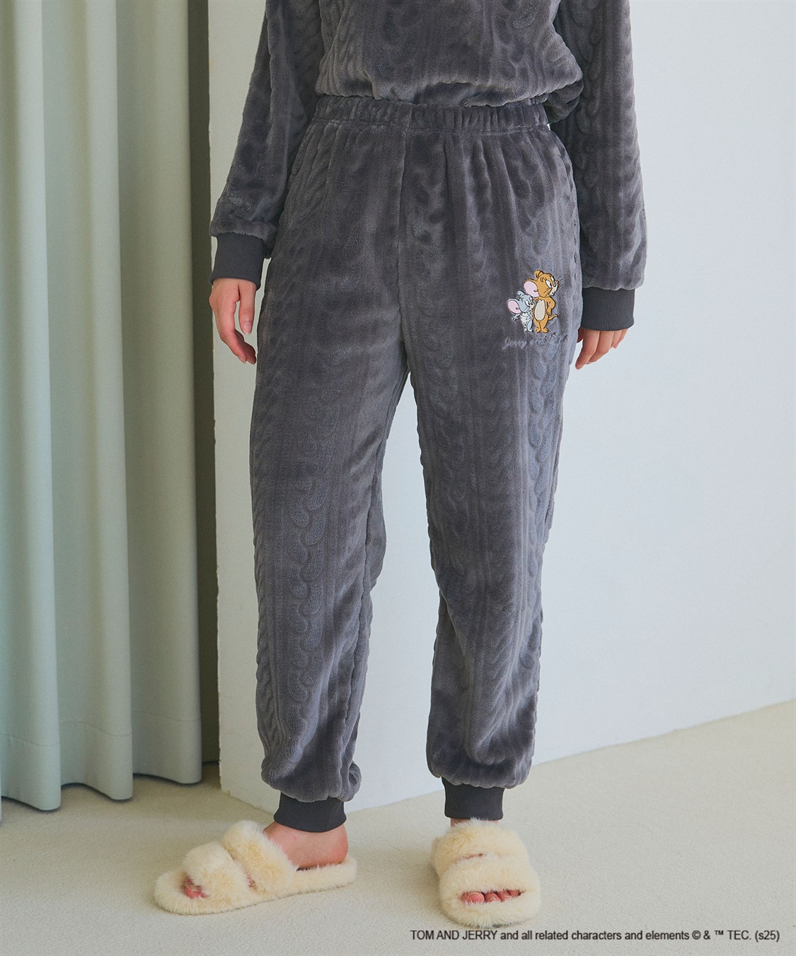 Life Style by cross marche 【TOM and JERRY/トムとジェリー】トムジェリ刺繍ケーブルフリースロングパンツ/ルームウェア（上下別売り）_sub_16