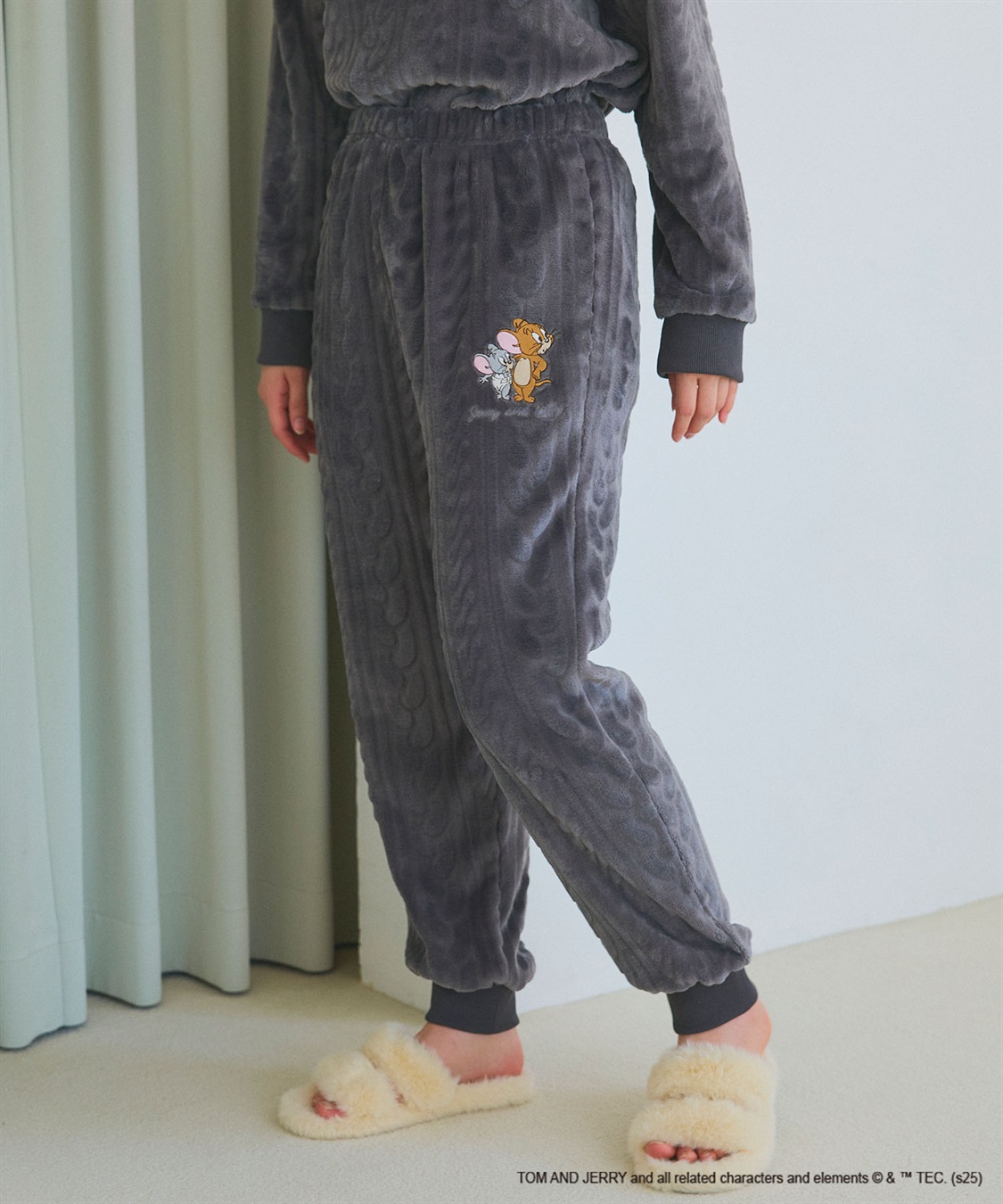 Life Style by cross marche 【TOM and JERRY/トムとジェリー】トムジェリ刺繍ケーブルフリースロングパンツ/ルームウェア（上下別売り）_sub_17