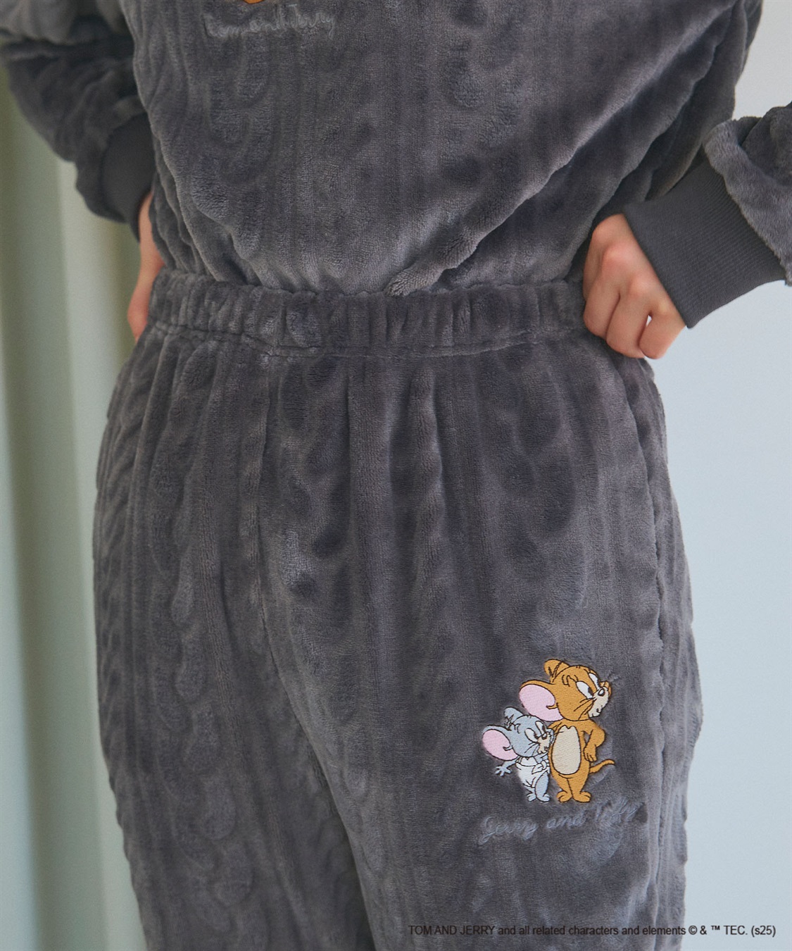 Life Style by cross marche 【TOM and JERRY/トムとジェリー】トムジェリ刺繍ケーブルフリースロングパンツ/ルームウェア（上下別売り）_sub_20