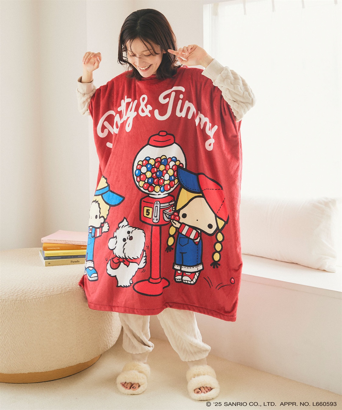 chara station 【sanrio characters】パティ＆ジミープリントあったか着るフリース毛布ウェア《サンリオキャラクターズ》				_sub_2