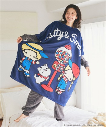 chara station 【sanrio characters】パティ＆ジミープリントあったか着るフリース毛布ウェア《サンリオキャラクターズ》				_subthumb_8