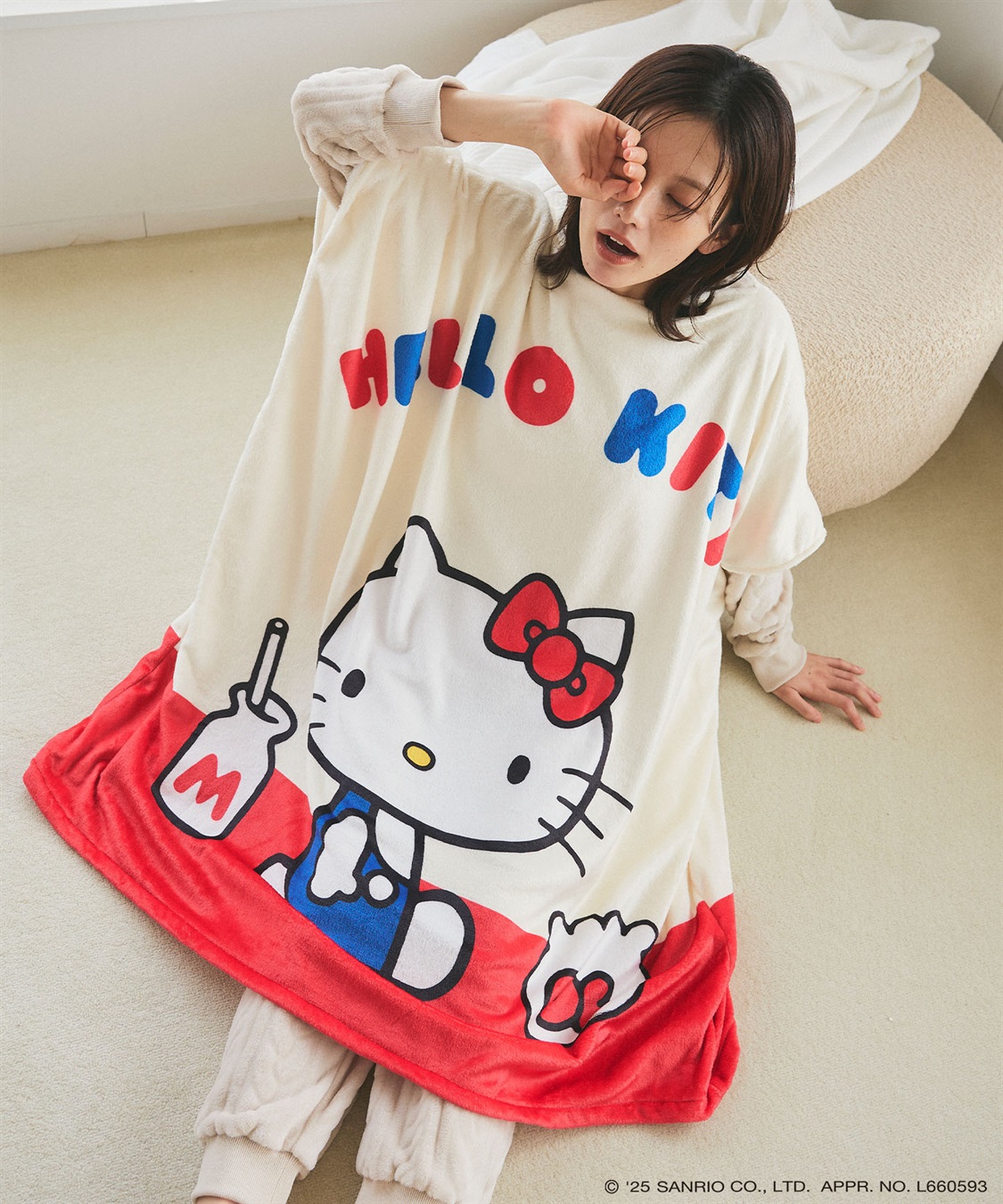 Life Style by cross marche 【sanrio characters】HELLO KITTY/ハローキティあったか着るフリース毛布ウェア《サンリオキャラクターズ》_sub_6
