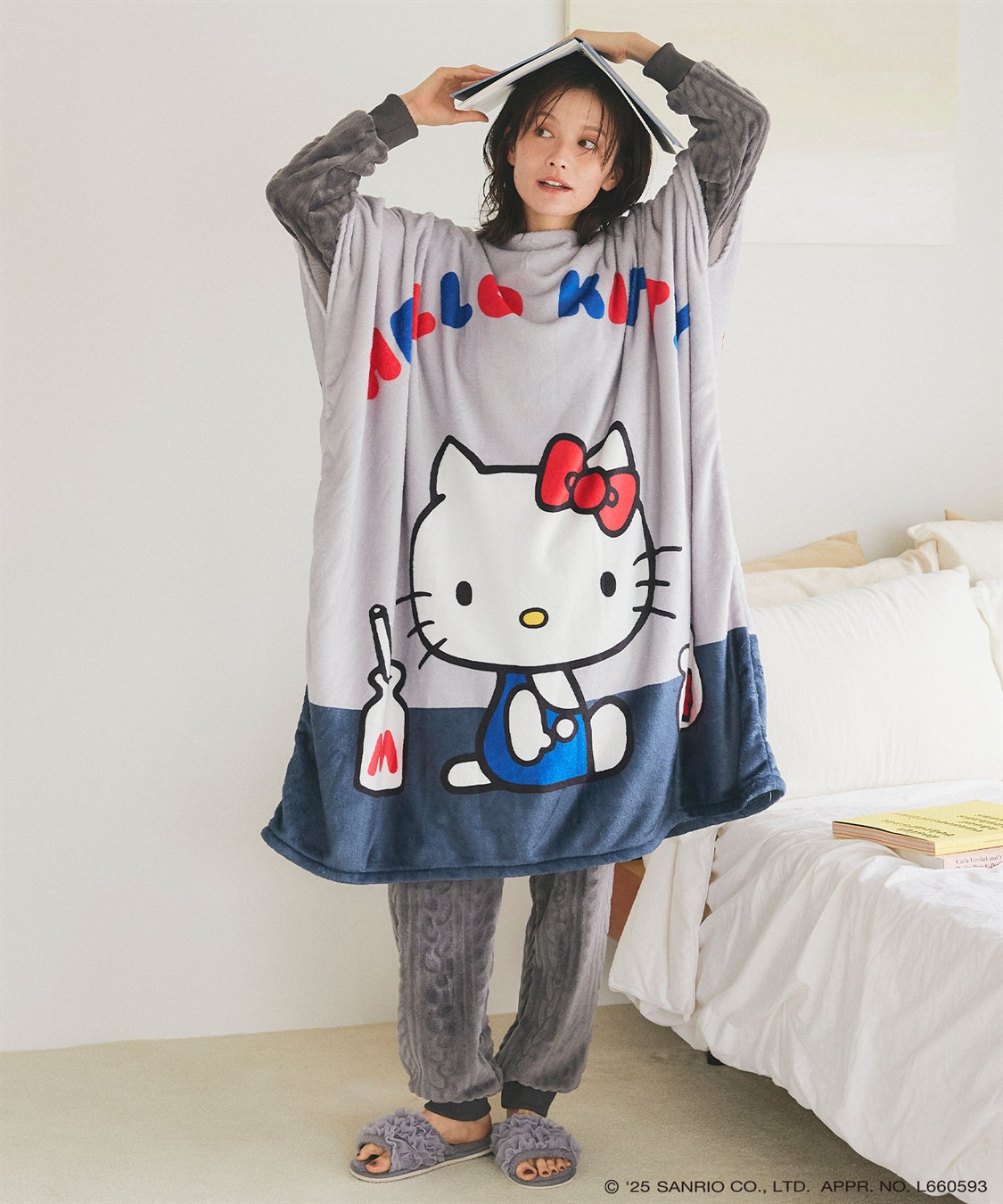 Life Style by cross marche 【sanrio characters】HELLO KITTY/ハローキティあったか着るフリース毛布ウェア《サンリオキャラクターズ》_sub_8