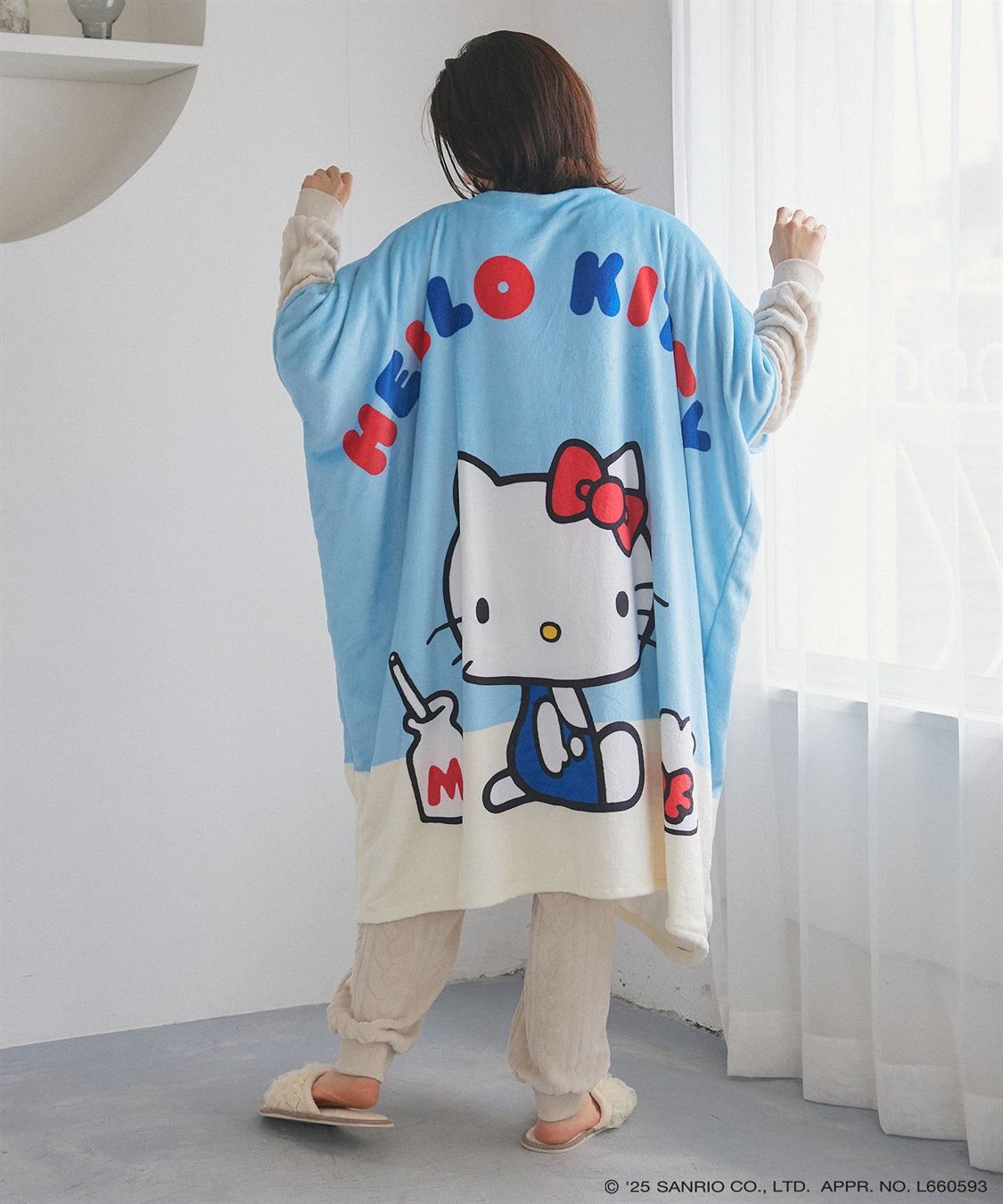 Life Style by cross marche 【sanrio characters】HELLO KITTY/ハローキティあったか着るフリース毛布ウェア《サンリオキャラクターズ》_sub_13