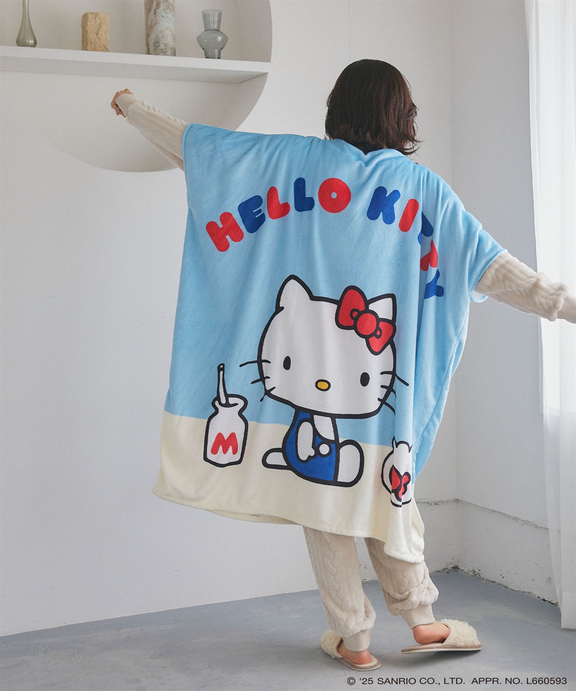 Life Style by cross marche 【sanrio characters】HELLO KITTY/ハローキティあったか着るフリース毛布ウェア《サンリオキャラクターズ》_sub_14