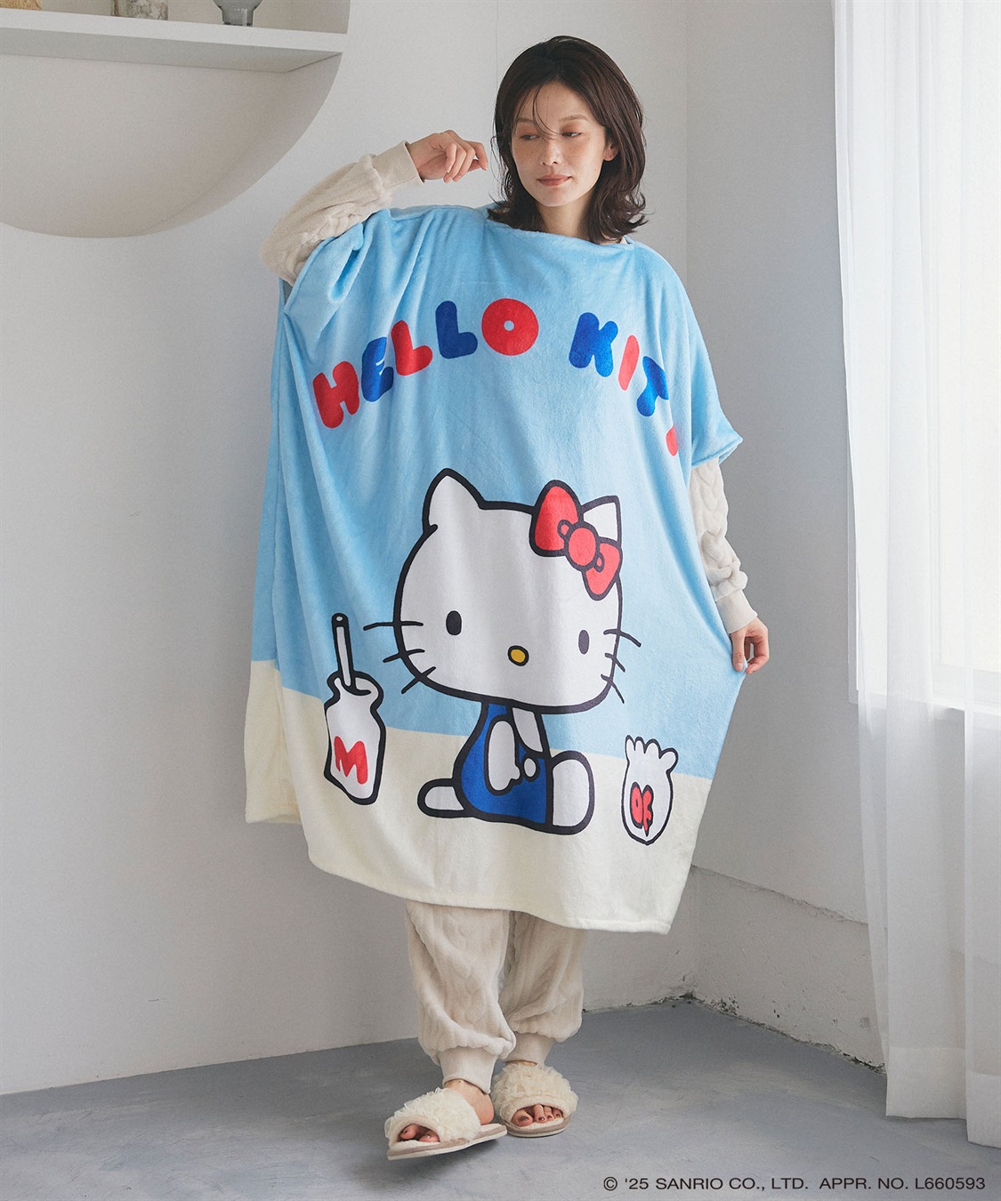 Life Style by cross marche 【sanrio characters】HELLO KITTY/ハローキティあったか着るフリース毛布ウェア《サンリオキャラクターズ》_sub_19
