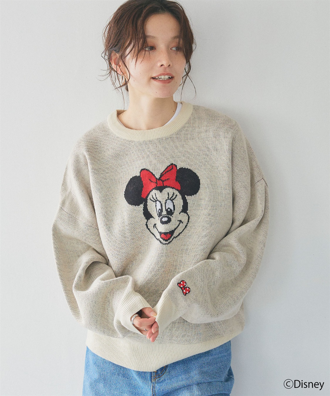 chara station 【Disney/ディズニー】Minnie Mouse/ミニーマウス/ジャガードニットプルオーバー_sub_6