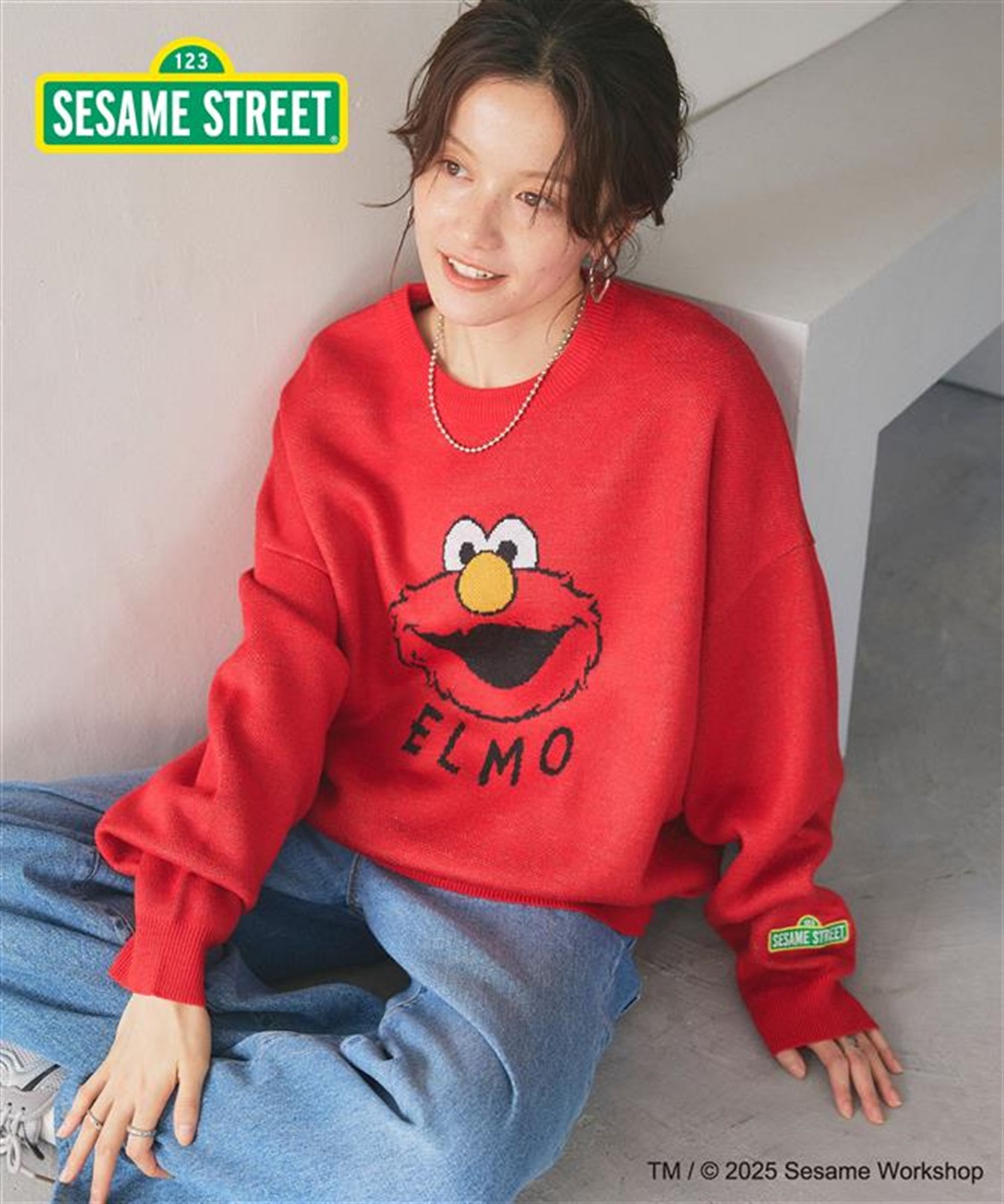 Life Style by cross marche 【セサミストリート】エルモ/ELMOジャガードニット《SESAME STREET》_sub_1