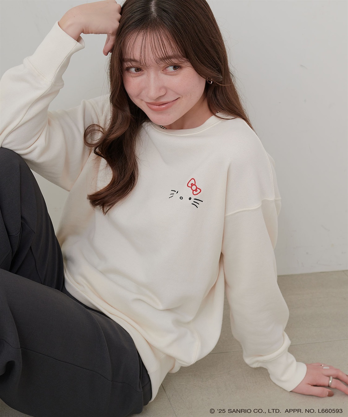 Life Style by cross marche 【sanrio characters】HELLO KITTY/ハローキティ裏毛ドロップショルダープリントスウェットプルオーバー《サンリオキャラクターズ》_sub_1