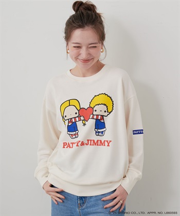 Life Style by cross marche 【sanrio characters】パティ＆ジミープリント裏毛ドロップショルダーレトロプリントスウェットプルオーバー《サンリオキャラクターズ》_subthumb_4