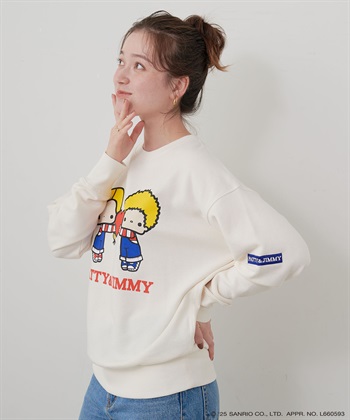 Life Style by cross marche 【sanrio characters】パティ＆ジミープリント裏毛ドロップショルダーレトロプリントスウェットプルオーバー《サンリオキャラクターズ》_subthumb_6