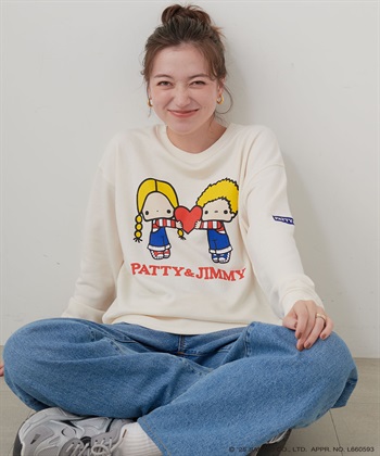 Life Style by cross marche 【sanrio characters】パティ＆ジミープリント裏毛ドロップショルダーレトロプリントスウェットプルオーバー《サンリオキャラクターズ》_subthumb_8