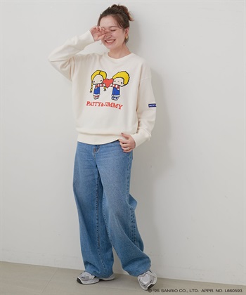 Life Style by cross marche 【sanrio characters】パティ＆ジミープリント裏毛ドロップショルダーレトロプリントスウェットプルオーバー《サンリオキャラクターズ》_subthumb_9