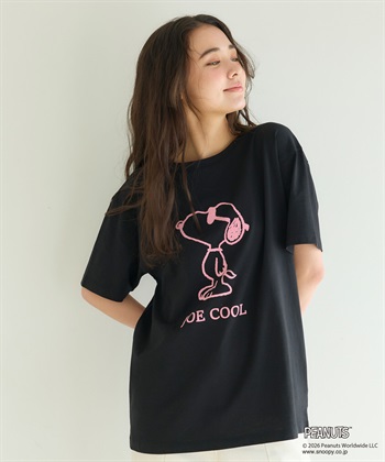 chara station 【PEANUTS/ピーナッツ】SNOOPY/スヌーピー「JOE COOL」フロッキープリントTシャツ_subthumb_6