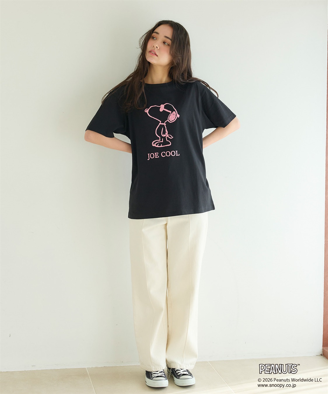 chara station 【PEANUTS/ピーナッツ】SNOOPY/スヌーピー「JOE COOL」フロッキープリントTシャツ_sub_7