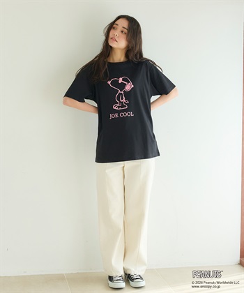 chara station 【PEANUTS/ピーナッツ】SNOOPY/スヌーピー「JOE COOL」フロッキープリントTシャツ_subthumb_7