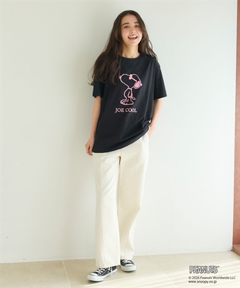 chara station 【PEANUTS/ピーナッツ】SNOOPY/スヌーピー「JOE COOL」フロッキープリントTシャツ_subthumb_8