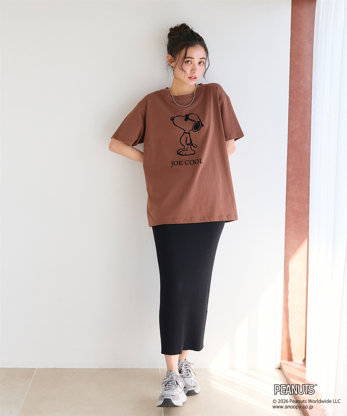 chara station 【PEANUTS/ピーナッツ】SNOOPY/スヌーピー「JOE COOL」フロッキープリントTシャツ_sub_13