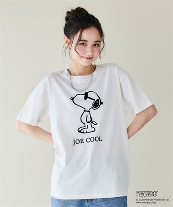 chara station 【PEANUTS/ピーナッツ】SNOOPY/スヌーピー「JOE COOL」フロッキープリントTシャツ_subthumb_16