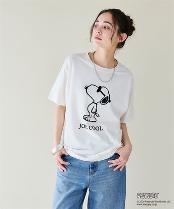 chara station 【PEANUTS/ピーナッツ】SNOOPY/スヌーピー「JOE COOL」フロッキープリントTシャツ_subthumb_17