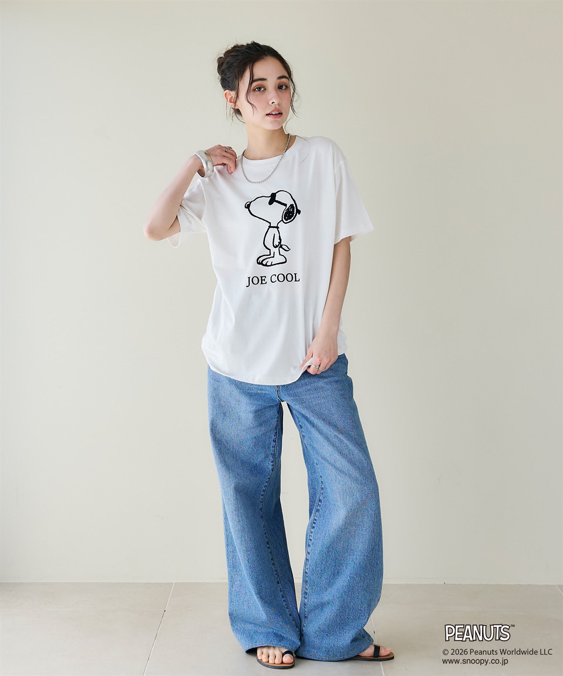 chara station 【PEANUTS/ピーナッツ】SNOOPY/スヌーピー「JOE COOL」フロッキープリントTシャツ_sub_19