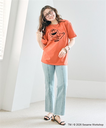 chara station 【セサミストリート/SESAME STREET】エルモ/ELMOフロッキープリント半袖Tシャツ_subthumb_8