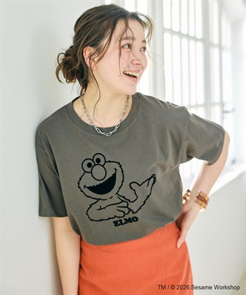 chara station 【セサミストリート/SESAME STREET】エルモ/ELMOフロッキープリント半袖Tシャツ_subthumb_17