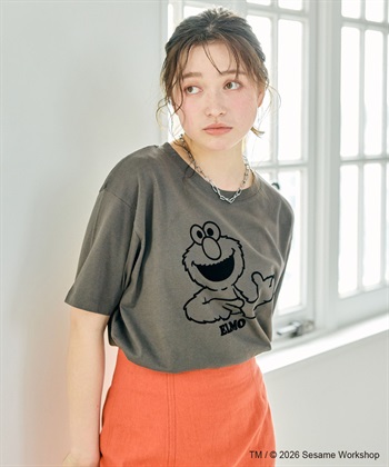 chara station 【セサミストリート/SESAME STREET】エルモ/ELMOフロッキープリント半袖Tシャツ_subthumb_19