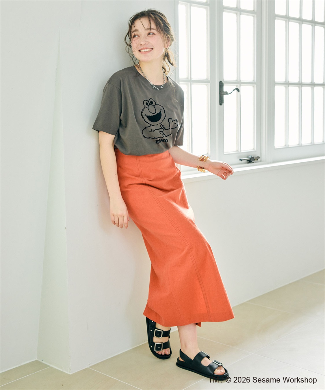 chara station 【セサミストリート/SESAME STREET】エルモ/ELMOフロッキープリント半袖Tシャツ_sub_20