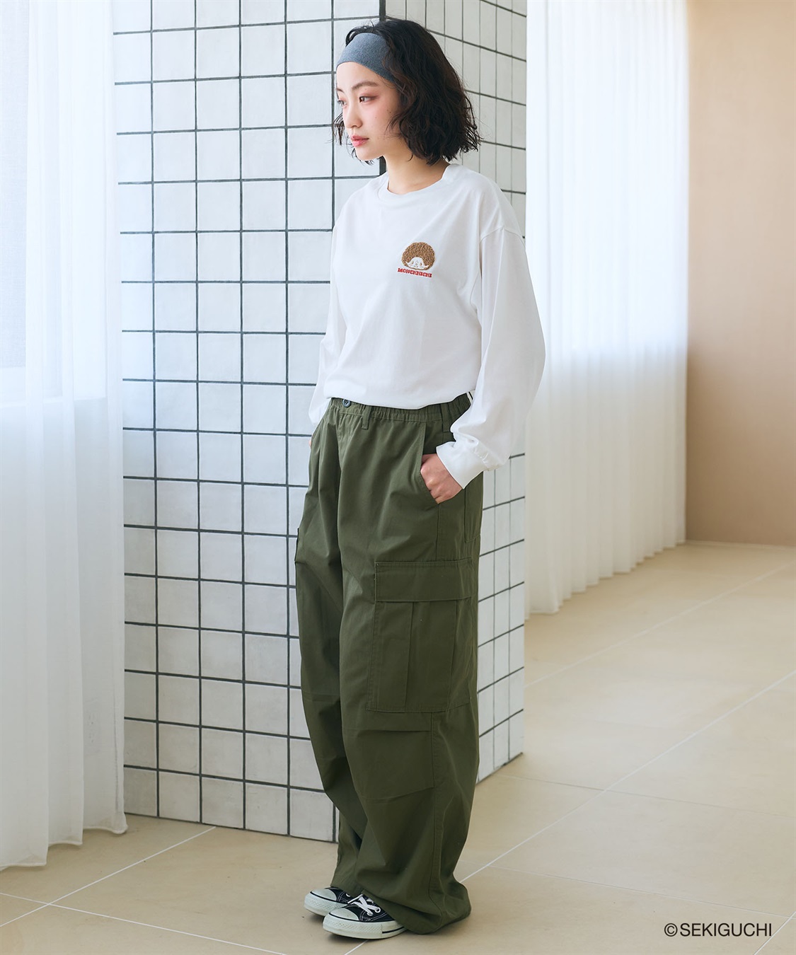 chara station 【モンチッチ】ワンポイント刺繍ロンT_sub_10