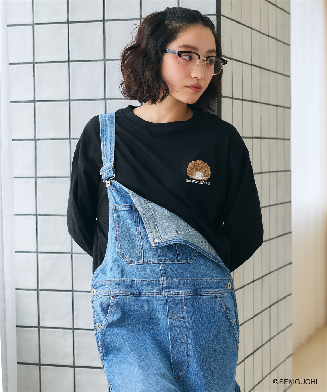 chara station 【モンチッチ】ワンポイント刺繍ロンT_sub_11