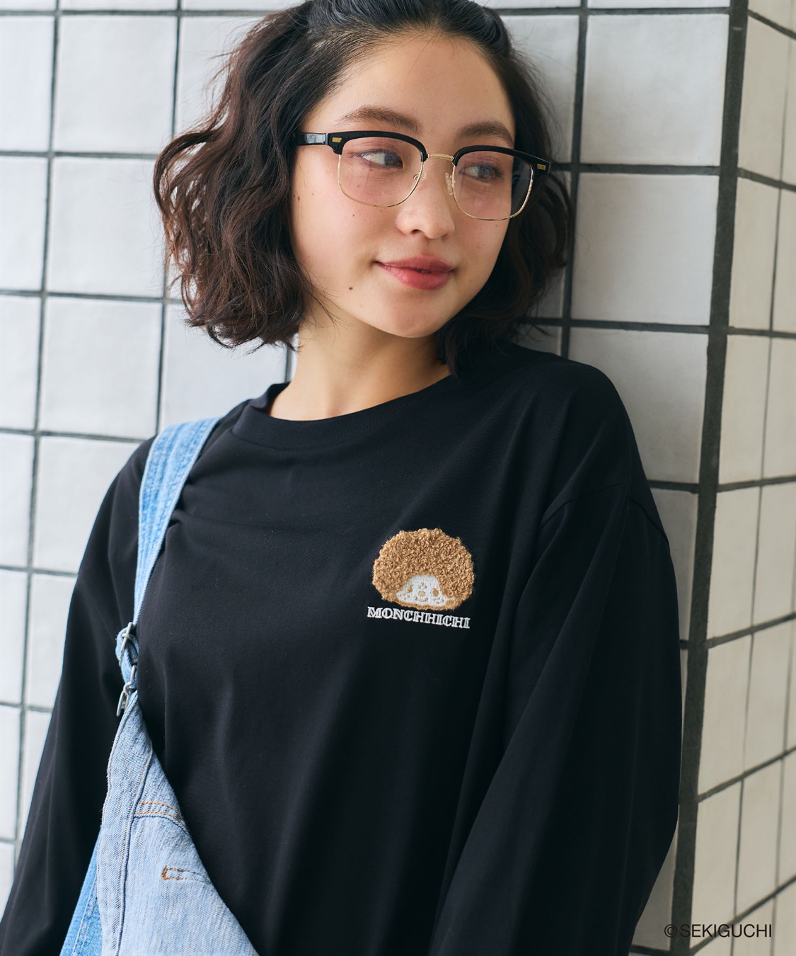 chara station 【モンチッチ】ワンポイント刺繍ロンT_sub_13