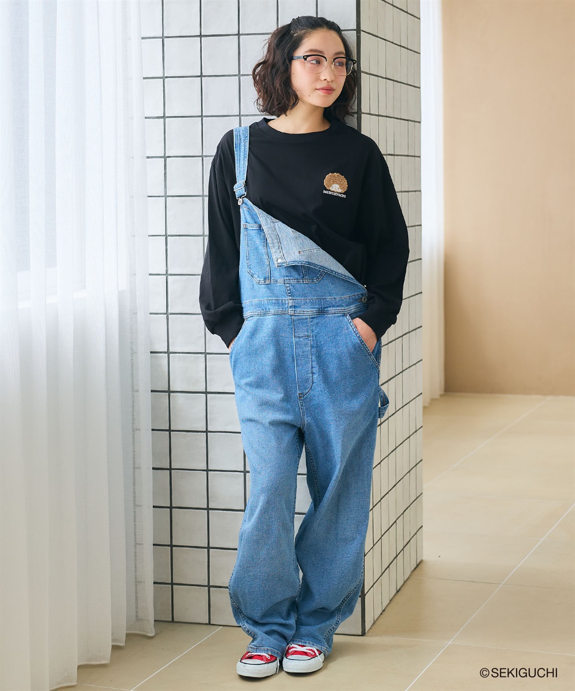 chara station 【モンチッチ】ワンポイント刺繍ロンT_sub_14