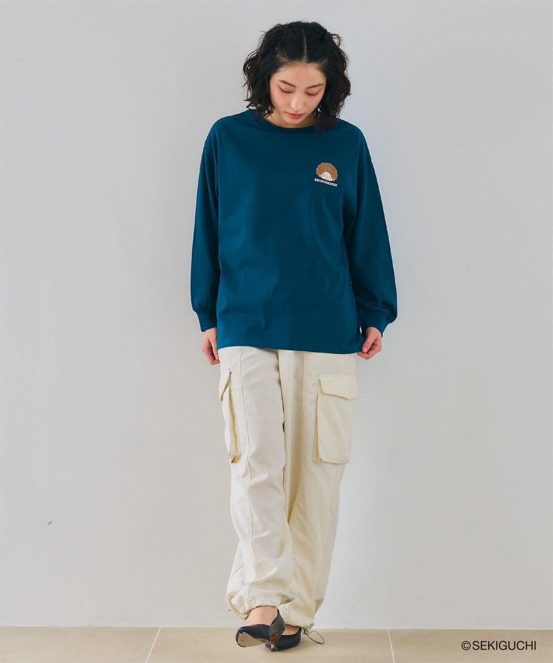 chara station 【モンチッチ】ワンポイント刺繍ロンT_sub_22