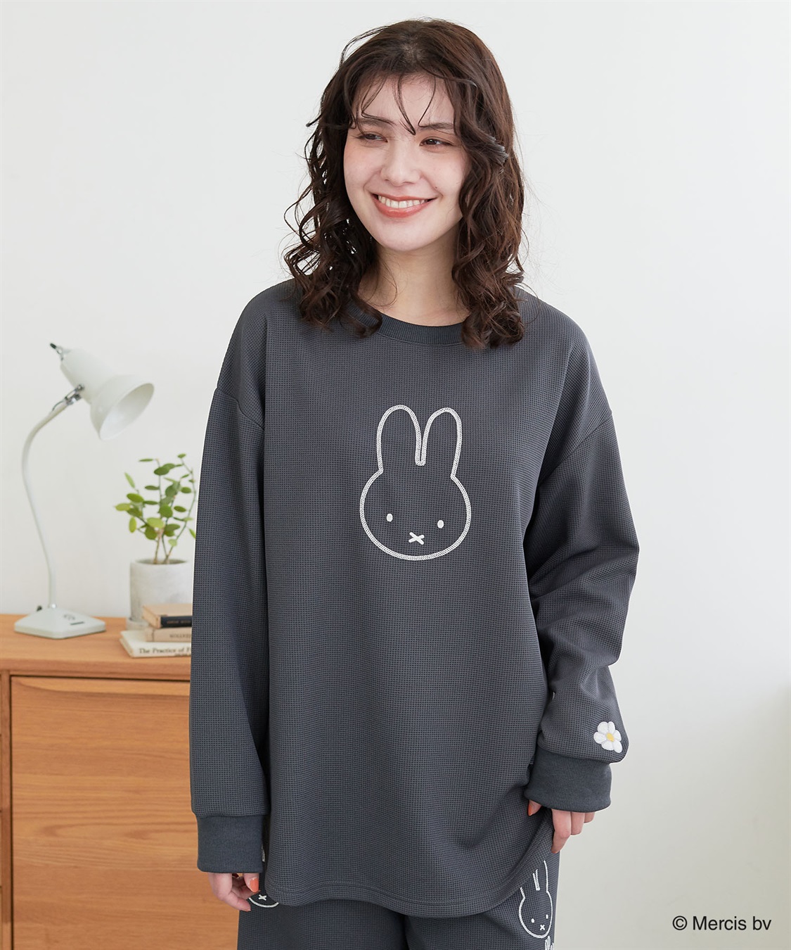 Life Style by cross marche 【miffy/ミッフィー】ワッフル刺繍ルームウェアトップス/パジャマ（上下別売り）（2026SS）_sub_3