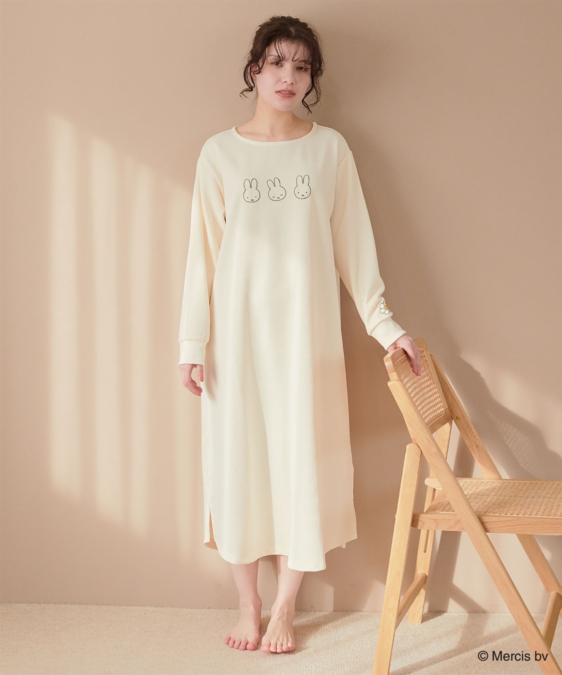 Life Style by cross marche 【miffy/ミッフィー】ワッフル刺繍ルームウェアワンピース/パジャマ（2026SS）_sub_4