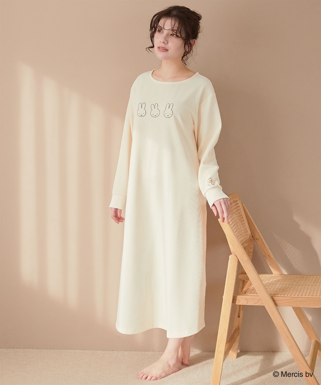 Life Style by cross marche 【miffy/ミッフィー】ワッフル刺繍ルームウェアワンピース/パジャマ（2026SS）_sub_7