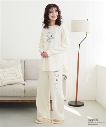 Life Style by cross marche 【PEANUTS/ピーナッツ】SNOOPY/スヌーピーワッフル刺繍ルームウェアトップス/パジャマ（上下別売り）（2026SS）_subthumb_6