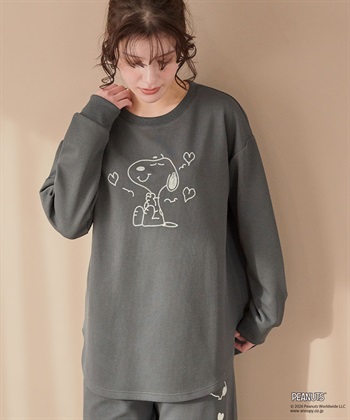 Life Style by cross marche 【PEANUTS/ピーナッツ】SNOOPY/スヌーピーワッフル刺繍ルームウェアトップス/パジャマ（上下別売り）（2026SS）_subthumb_20